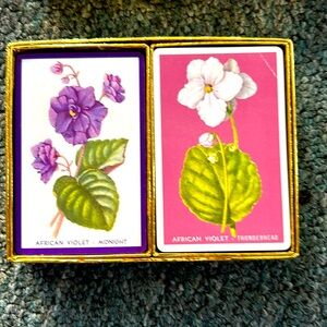 Vintage Congress African violet playing cards